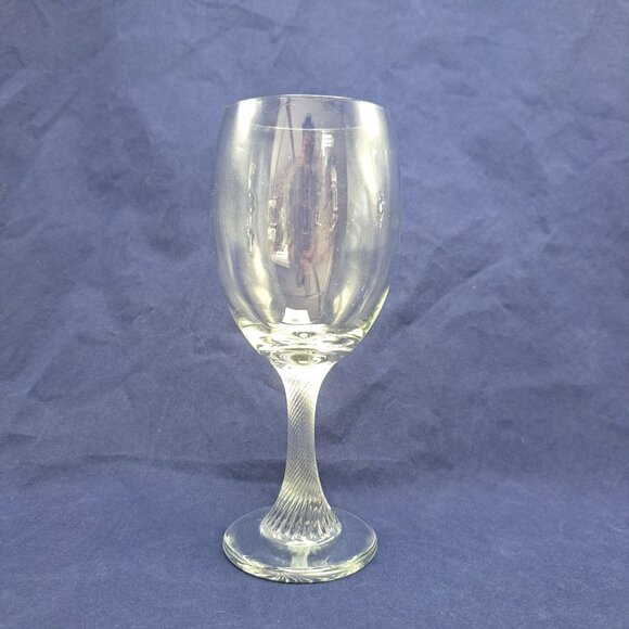 Vintage Twisted Stem Clear Glass Water Goblet - Picture 1 of 15